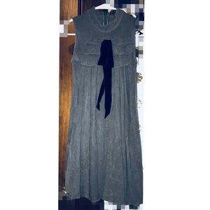 Theory Gray Pleated Ruffled Dress Size 2 Bow